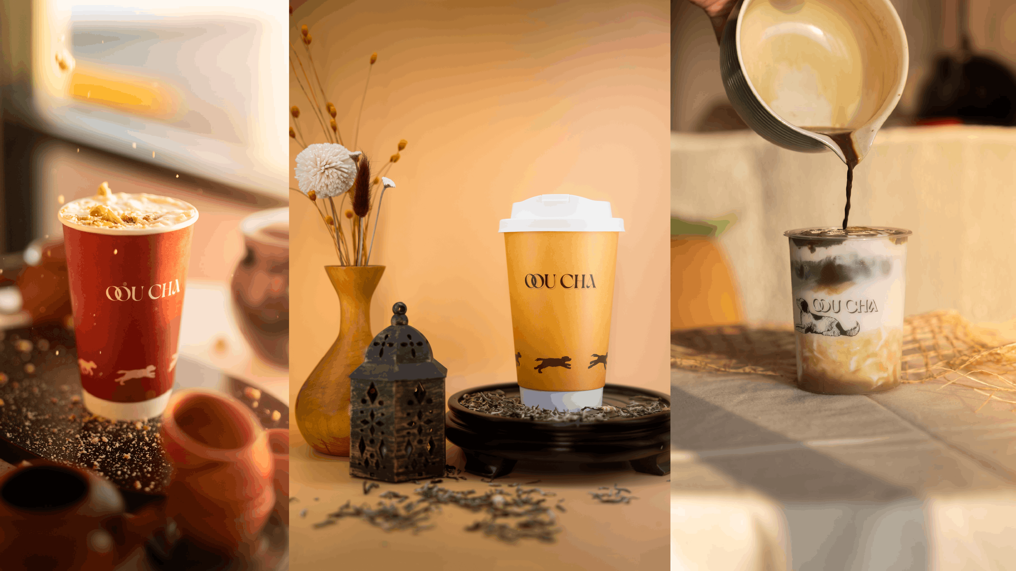 photoshoot of the drinks and different styles of cups